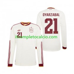 Maglia Spagna Mikel Oyarzabal 21 Divisa Away Mondiali 2026 Manica Lunga ,Uomo Maglia Spagna Mikel Oyarzabal 21 Divisa Away Mondiali 2026 Manica Lunga ,Uomo