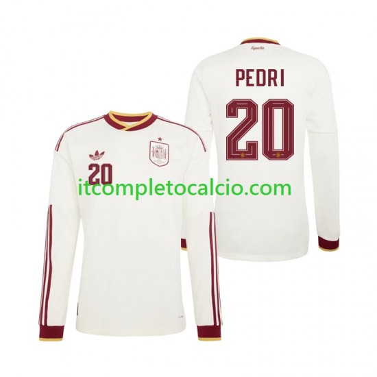 Maglia Spagna Pedri 20 Divisa Away Mondiali 2026 Manica Lunga ,Uomo