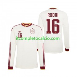 Maglia Spagna Rodri 16 Divisa Away Mondiali 2026 Manica Lunga ,Uomo Maglia Spagna Rodri 16 Divisa Away Mondiali 2026 Manica Lunga ,Uomo
