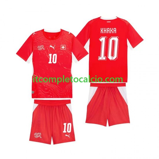 Maglia Svizzera Granit Xhaka 10 Divisa Home Mondiali 2026 Manica Corta ,Bambino Maglia Svizzera Granit Xhaka 10 Divisa Home Mondiali 2026 Manica Corta ,Bambino
