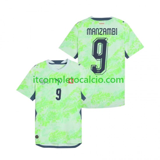 Maglia Svizzera Johan Manzambi 9 Divisa Away Mondiali 2026 Manica Corta ,Uomo