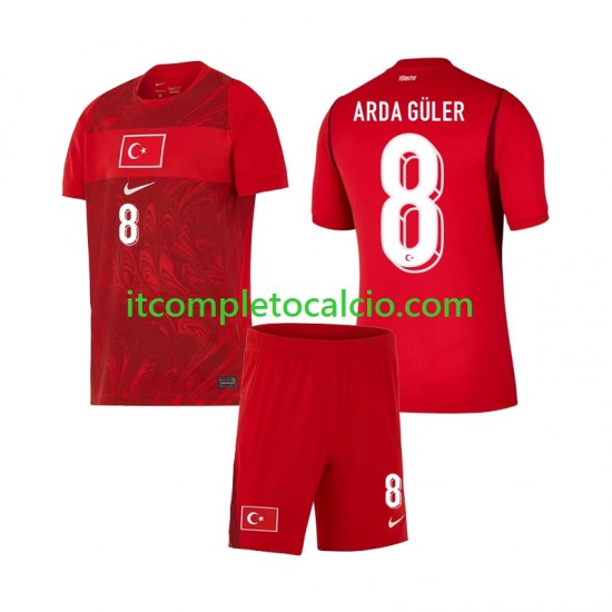 Maglia Turchia Arda Guler 8 Divisa Home Mondiali 2026 Manica Corta ,Bambino