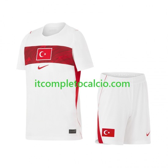 Maglia Turchia Divisa Away Mondiali 2026 Manica Corta ,Bambino