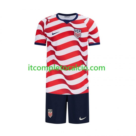 Maglia Stati Uniti Divisa Home Mondiali 2026 Manica Corta ,Bambino