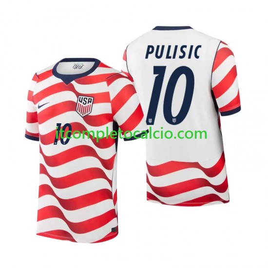 Maglia Stati Uniti Christian Pulisic 10 Divisa Home Mondiali 2026 Manica Corta ,Uomo