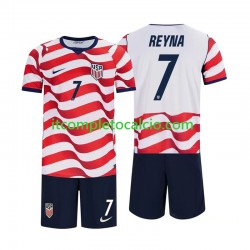 Maglia Stati Uniti Giovanni Reyna 7 Divisa Home Mondiali 2026 Manica Corta ,Bambino Maglia Stati Uniti Giovanni Reyna 7 Divisa Home Mondiali 2026 Manica Corta ,Bambino