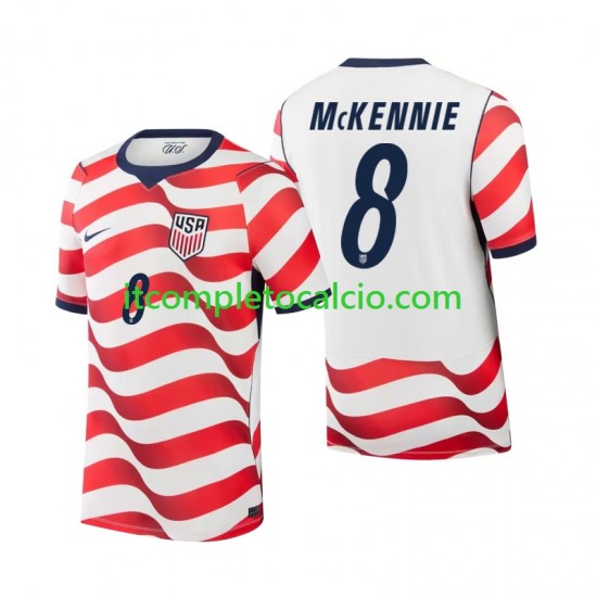 Maglia Stati Uniti Weston McKennie 8 Divisa Home Mondiali 2026 Manica Corta ,Uomo