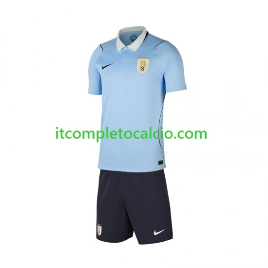 Maglia Uruguay Divisa Home Mondiali 2026 Manica Corta ,Bambino