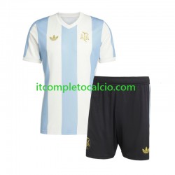 Maglia Argentina 50 Anniversary Divisa Home Manica Corta ,Bambino