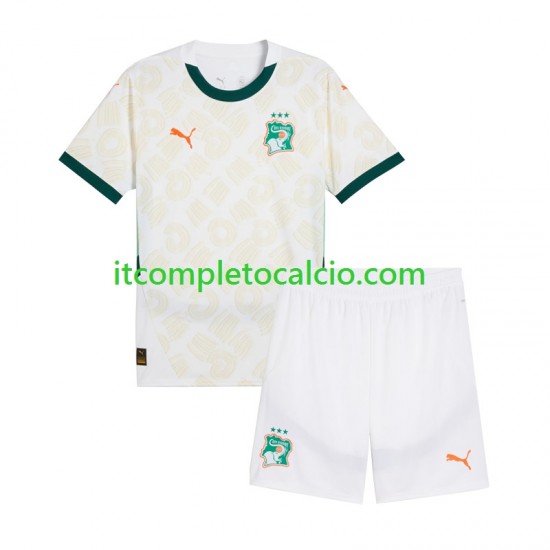 Maglia Costa d'Avorio Divisa Away 2025 Manica Corta ,Bambino