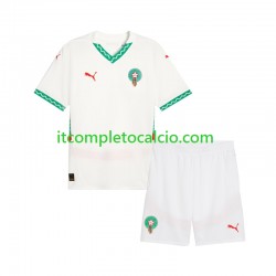 Maglia Marocco Divisa Away 2024 Manica Corta ,Bambino