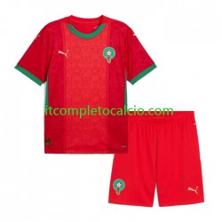 Maglia Marocco Divisa Home 2024 Manica Corta ,Bambino
