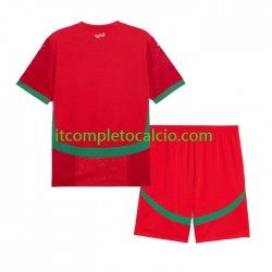 Maglia Marocco Divisa Home 2024 Manica Corta ,Bambino