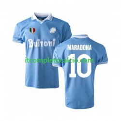 Maglia Napoli MARADONA 10 1986 Retro Divisa Home Manica Corta ,Uomo