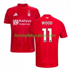 Maglia Nottingham Forest Chris Wood 11 Divisa Home 2024-2025 Manica Corta ,Uomo