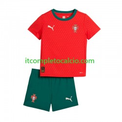 Maglia Portogallo Divisa Home 2025 Manica Corta ,Bambino