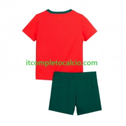 Maglia Portogallo Divisa Home 2025 Manica Corta ,Bambino