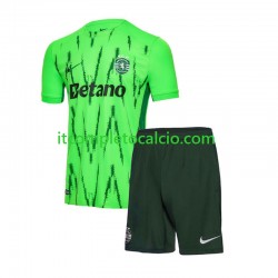 Maglia Sporting CP Terza Divisa 2024-2025 Manica Corta ,Bambino