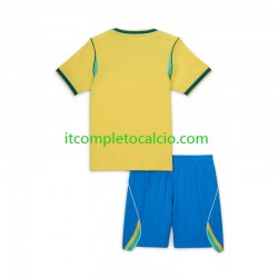 Maglia Brasile Divisa Home Mondiali 2026 Manica Corta ,Bambino