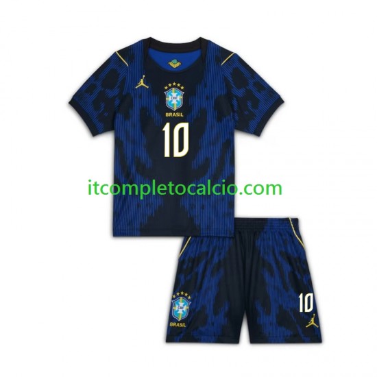 Maglia Brasile Vinicius Junior 10 Divisa Away Mondiali 2026 Manica Corta ,Bambino