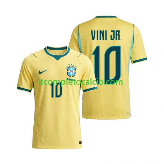 Maglia Brasile Vinicius Junior 10 Divisa Home Mondiali 2026 Manica Corta ,Uomo
