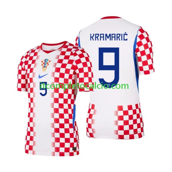 Maglia Croazia Andrej Kramaric 9 Divisa Home Mondiali 2026 Manica Corta ,Uomo