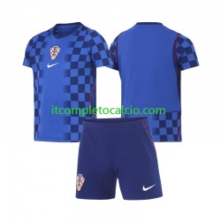 Maglia Croazia Divisa Away Mondiali 2026 Manica Corta ,Bambino