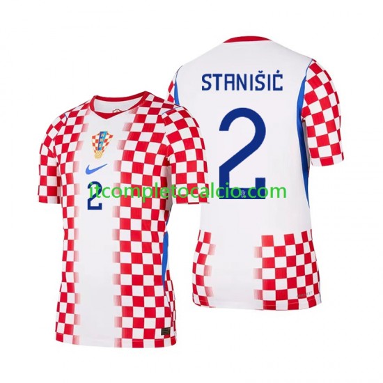 Maglia Croazia Josip Stanisic 2 Divisa Home Mondiali 2026 Manica Corta ,Uomo