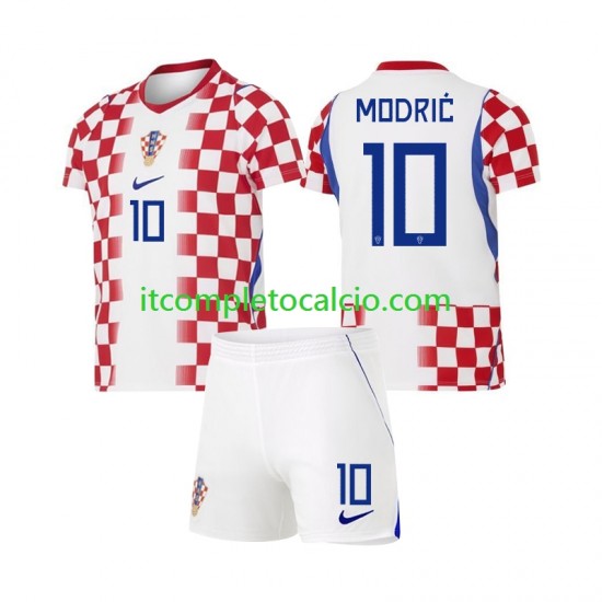 Maglia Croazia Modrić Luka 10 Divisa Home Mondiali 2026 Manica Corta ,Bambino