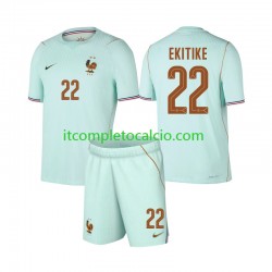 Maglia Francia Hugo Ekitike 22 Divisa Away Mondiali 2026 Manica Corta ,Bambino