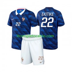 Maglia Francia Hugo Ekitike 22 Divisa Home Mondiali 2026 Manica Corta ,Bambino