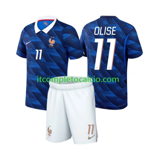Maglia Francia Michael Olise 11 Divisa Home Mondiali 2026 Manica Corta ,Bambino