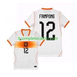 Maglia Paesi Bassi Jeremie Frimpong 12 Divisa Away Mondiali 2026 Manica Corta ,Uomo