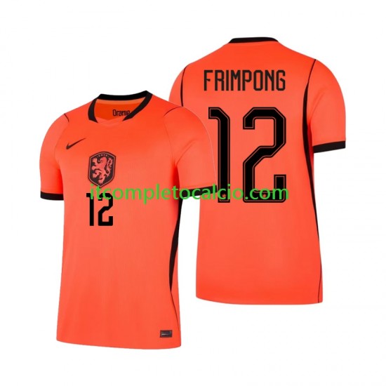 Maglia Paesi Bassi Jeremie Frimpong 12 Divisa Home Mondiali 2026 Manica Corta ,Uomo