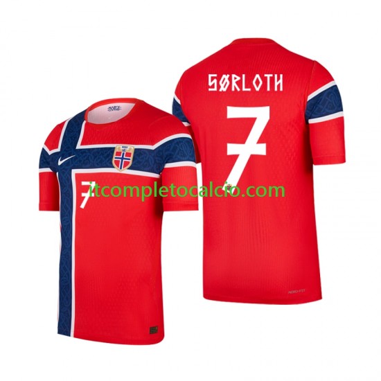 Maglia Norvegia Alexander Sorloth 7 Divisa Home Mondiali 2026 Manica Corta ,Uomo