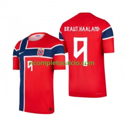 Maglia Norvegia Erling Haaland 9 Divisa Home Mondiali 2026 Manica Corta ,Uomo