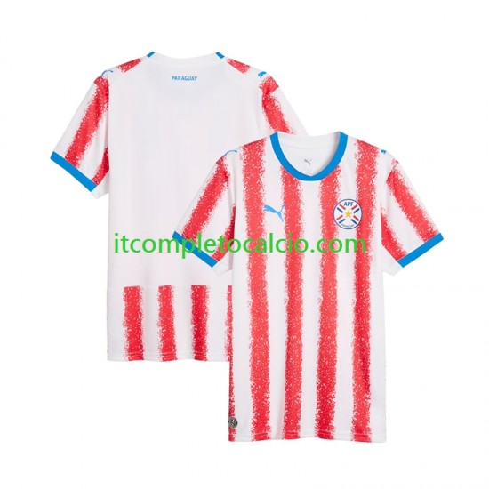 Maglia Paraguay Divisa Home Mondiali 2026 Manica Corta ,Uomo