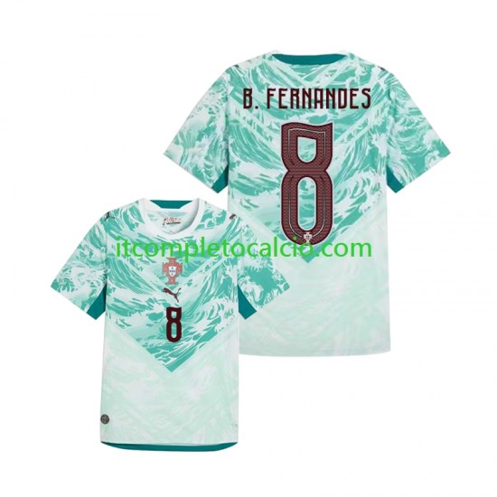 Maglia Portogallo Bruno Fernandes 8 Divisa Away Mondiali 2026 Manica Corta ,Uomo