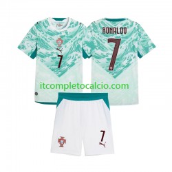 Maglia Portogallo Cristiano Ronaldo 7 Divisa Away 2026 2027 Manica Corta ,Bambino
