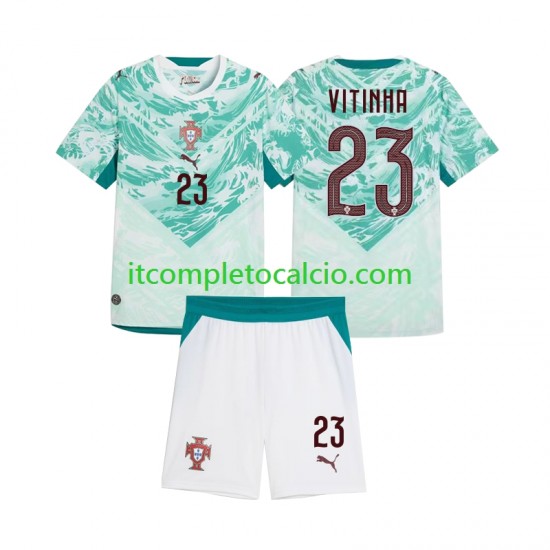 Maglia Portogallo Vitinha 23 Divisa Away 2026 2027 Manica Corta ,Bambino