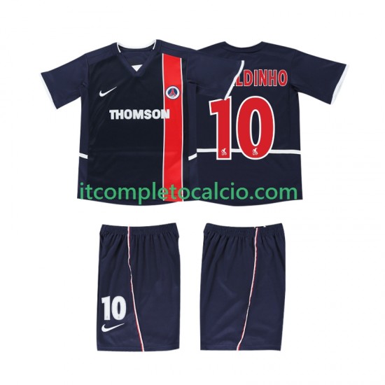 Maglia AC Milan RONALDINHO 10 2003 Retro Divisa Home 2002 Manica Corta ,Bambino