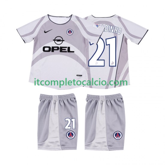 Maglia AC Milan RONALDINHO 21 2001 Retro Divisa Away 2002 Manica Corta ,Bambino