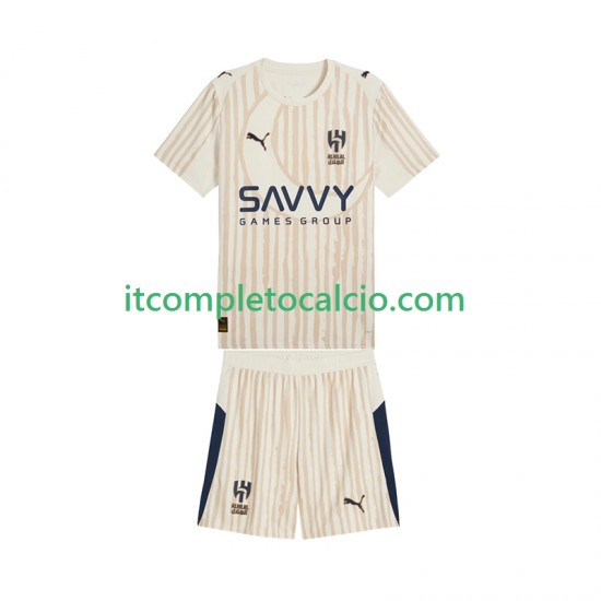 Maglia Al Hilal CWC Divisa Away 2025-2026 Manica Corta ,Bambino