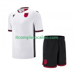 Maglia Albania Divisa Away 2025-2026 Manica Corta ,Bambino