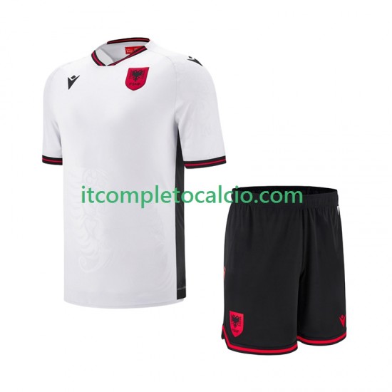 Maglia Albania Divisa Away 2025-2026 Manica Corta ,Bambino