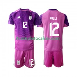 Maglia Argentina Geronimo Rulli 12 Portiere Divisa Home 2025 Manica Corta ,Bambino