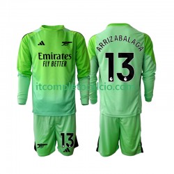 Maglia Arsenal Kepa Arrizabalaga 13 Portiere Divisa Away 2025-2026 Manica Lunga ,Bambino