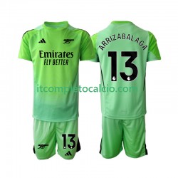 Maglia Arsenal Kepa Arrizabalaga 13 Portiere Divisa Away 2025-2026 Manica Corta ,Bambino
