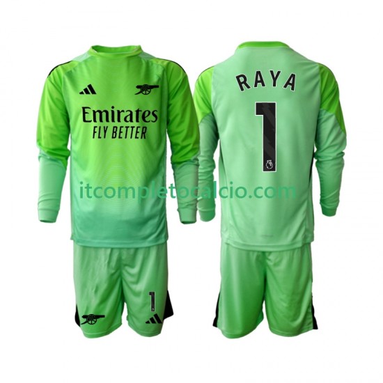 Maglia Arsenal Raya 1 Portiere Divisa Away 2025-2026 Manica Lunga ,Bambino