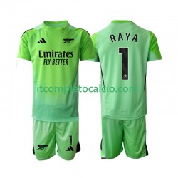 Maglia Arsenal Raya 1 Portiere Divisa Away 2025-2026 Manica Corta ,Bambino